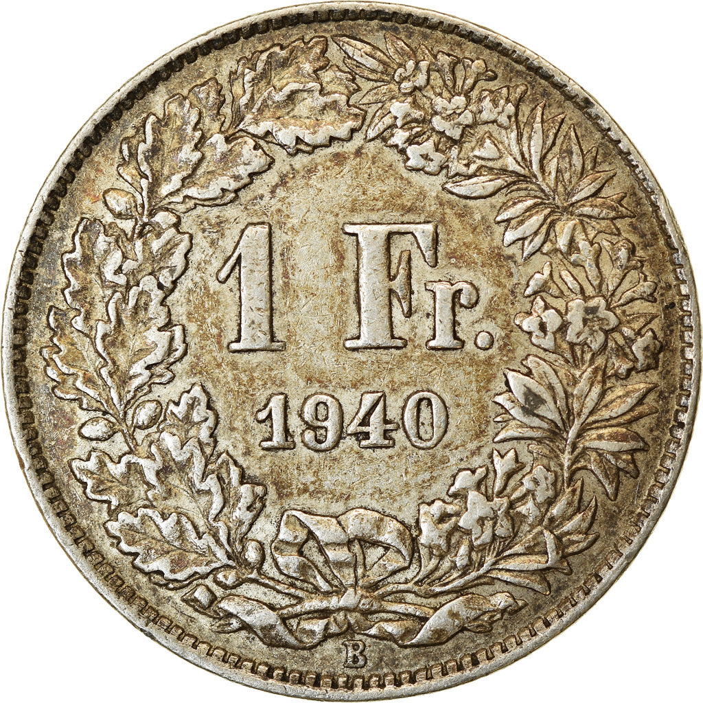 Moneta, Svizzera, Franc, 1940, Bern, MB+, Argento, KM:24