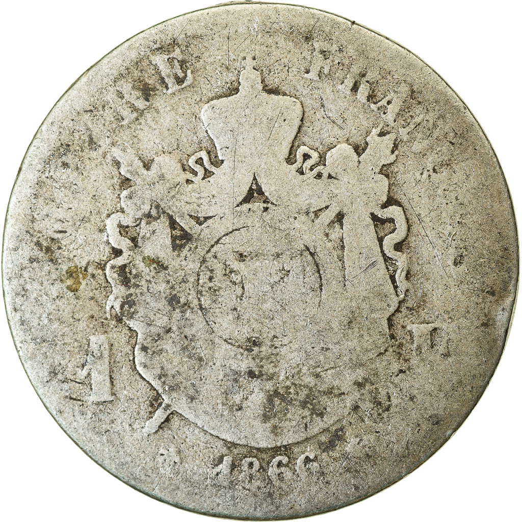 Münze, Frankreich, Napoleon III, Napoléon III, Franc, 1866, Paris, SGE+