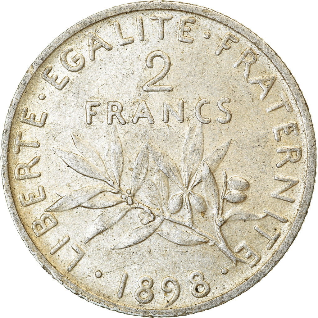 Coin, France, Semeuse, 2 Francs, 1898, Paris, EF(40-45), Silver, KM:845.1
