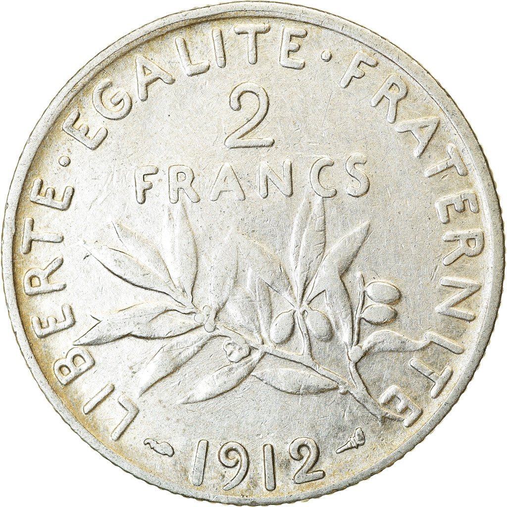 Monnaie, France, Semeuse, 2 Francs, 1912, Paris, TB+, Argent, KM:845.1