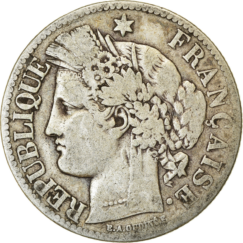 Coin, France, Cérès, 2 Francs, 1873, Paris, VF(20-25), Silver, KM:817.1