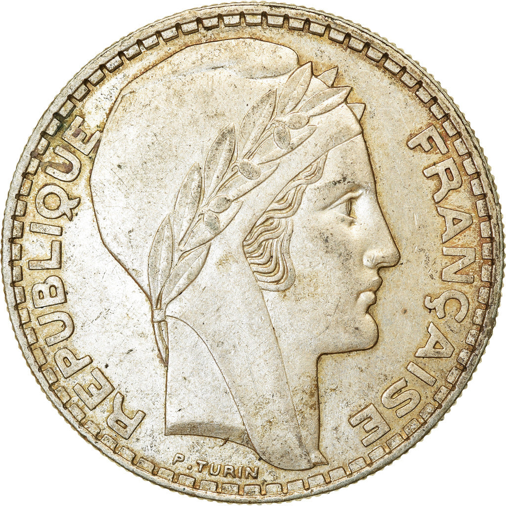 Moneda, Francia, Turin, 20 Francs, 1934, Paris, MBC+, Plata, KM:879, Gadoury:852