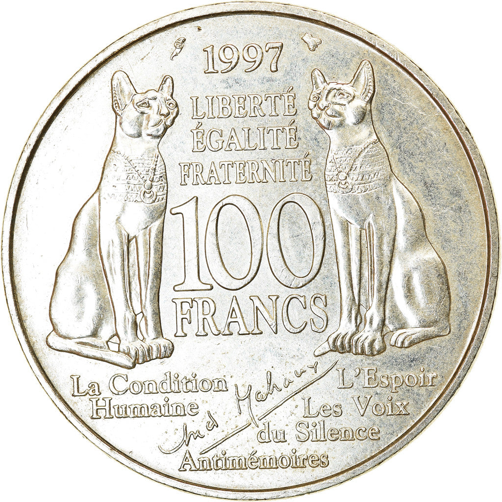 Coin, France, André Malraux, 100 Francs, 1997, AU(55-58), Silver, KM:1188