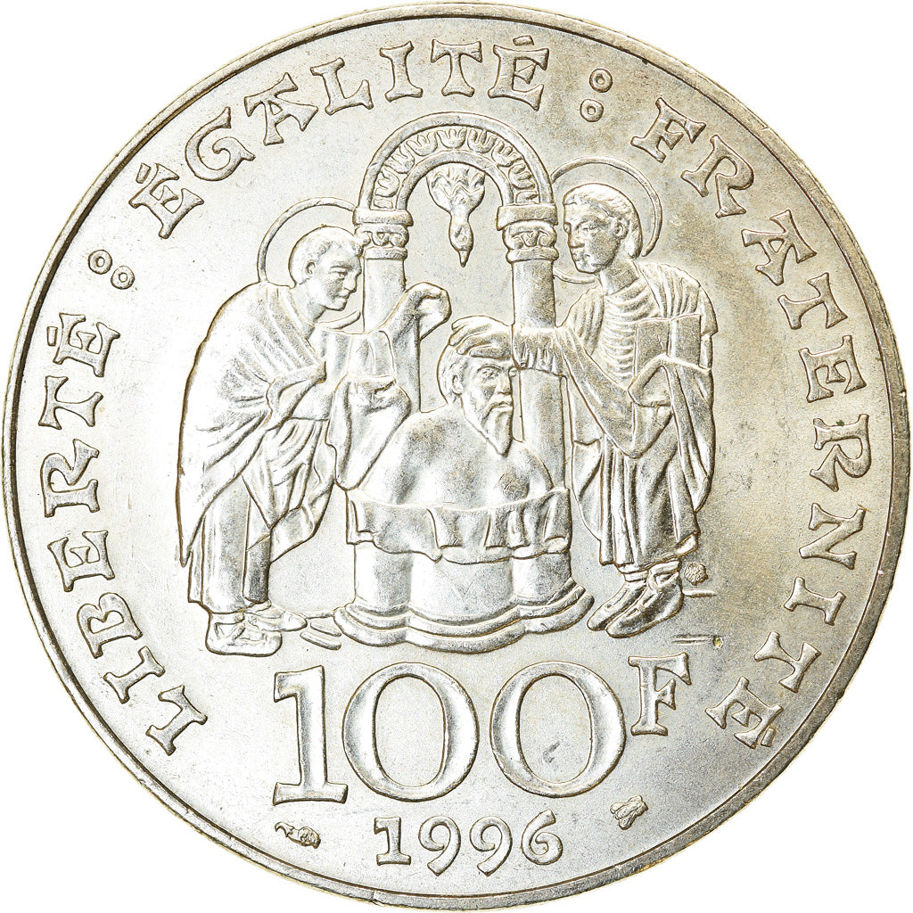Münze, Frankreich, Clovis, 100 Francs, 1996, VZ, Silber, KM:1180, Gadoury:953