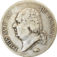 Moneta, Francja, Louis XVIII, 5 Francs, 1824, Lille, VF(30-35), Srebro