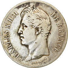 Coin, France, Charles X, 5 Francs, 1827, Lille, VF(30-35), Silver, KM:728.13
