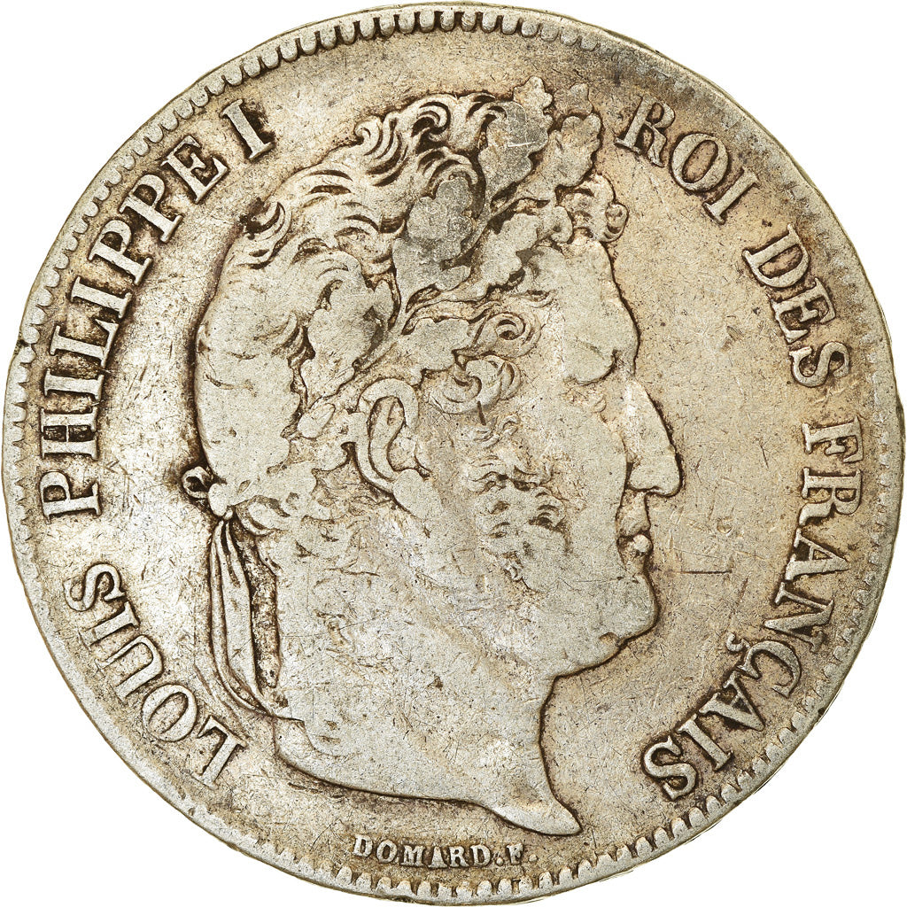 Coin, France, Louis-Philippe, 5 Francs, 1837, Lille, VF(20-25), Silver