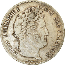 Coin, France, Louis-Philippe, 5 Francs, 1837, Lille, VF(20-25), Silver