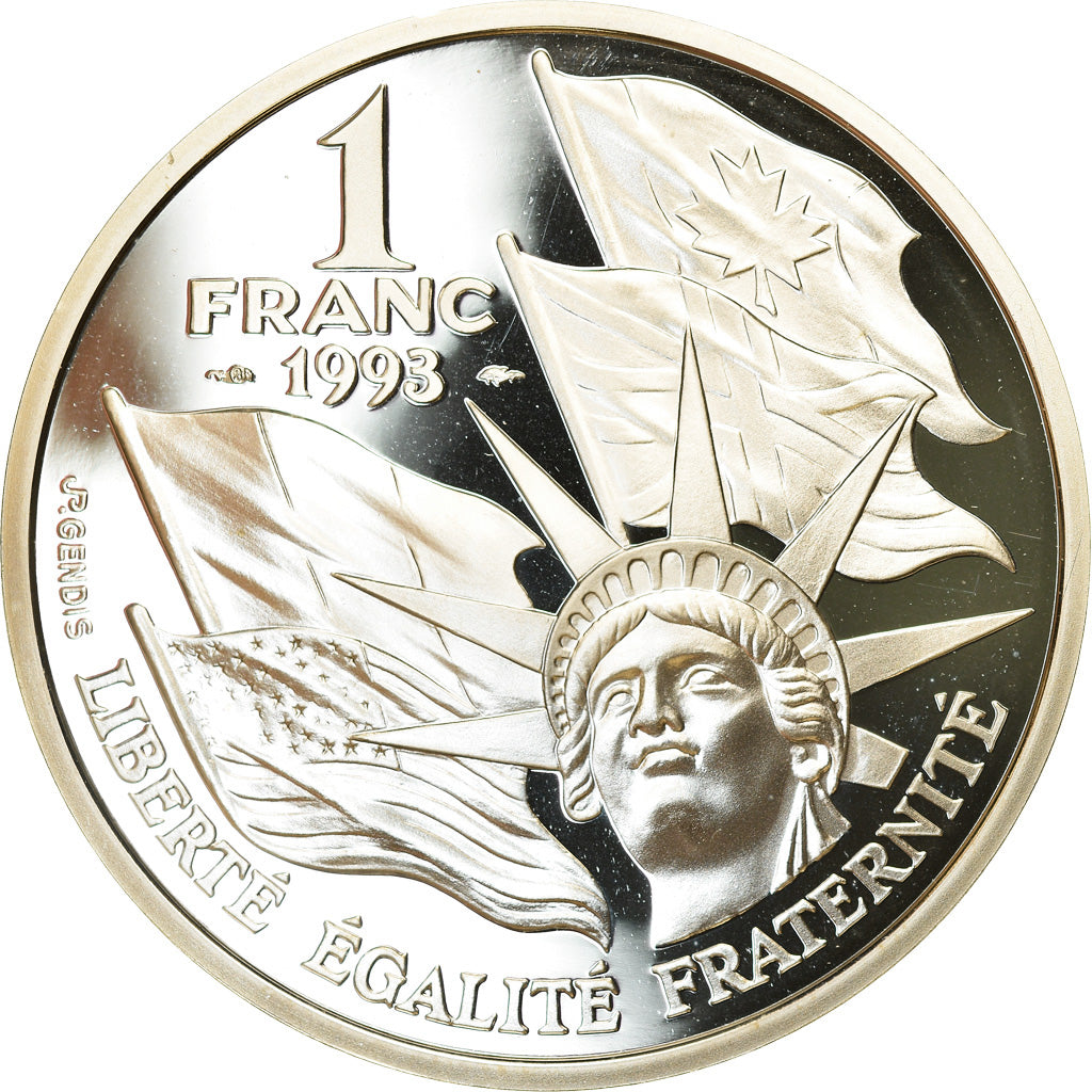 Coin, France, Franc, 1993, Paris, Proof, MS(65-70), Silver, KM:1014