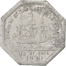 France, 25 Centimes, 1920, VF(30-35), Aluminium, Elie #10.4, 0.90