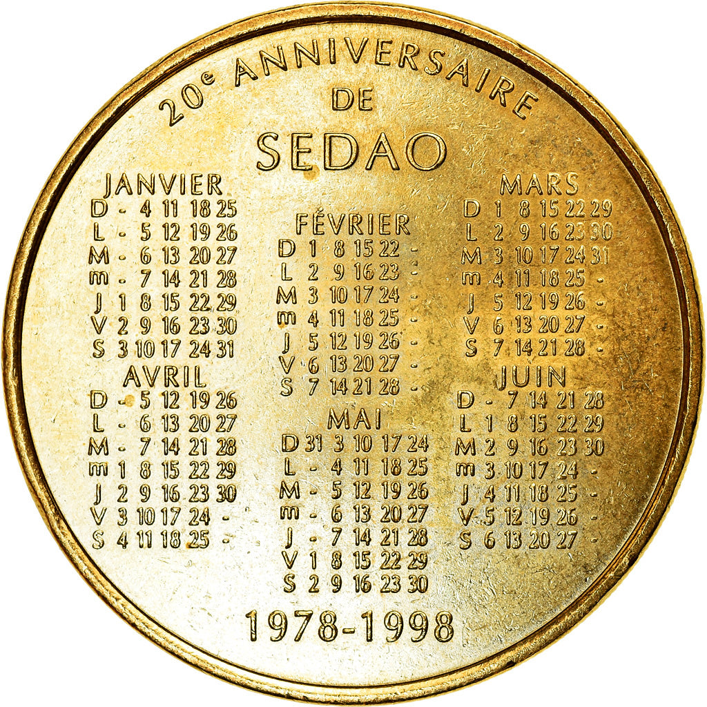 Francia, Token, 20e anniversaire de SEDAO, 1998, MDP, SPL+