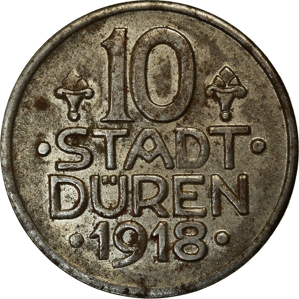 Moneta, Germania, Stadt Düren, Düren, 10 Pfennig, 1918, BB+, Ferro