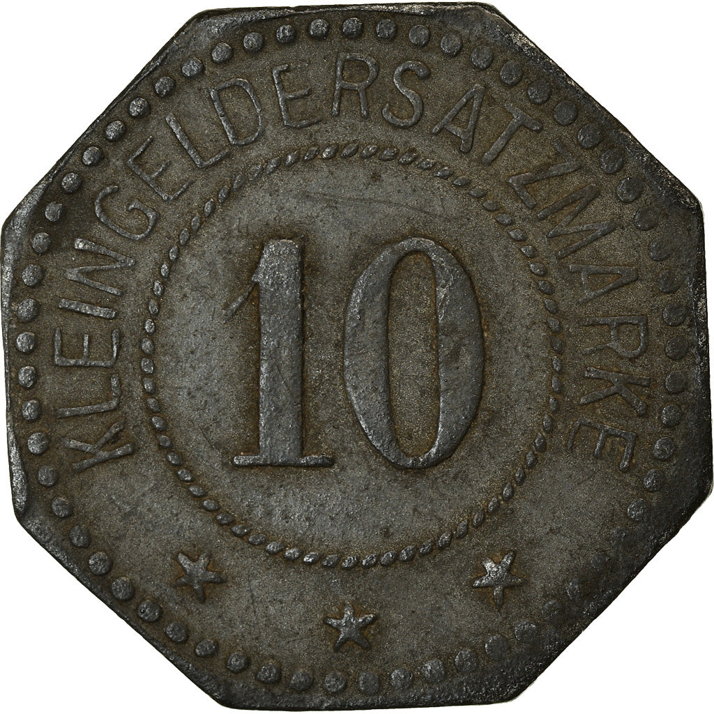 Moneda, Alemania, Kleingeldersatzmarke, Pirmasens, 10 Pfennig, 1917, MBC, Cinc