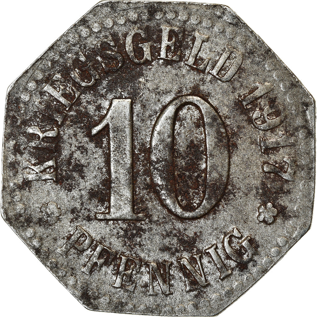 Munten, Duitsland, Residenzstadt Wiesbaden, Kriegsgeld, Wiesbaden, 10 Pfennig
