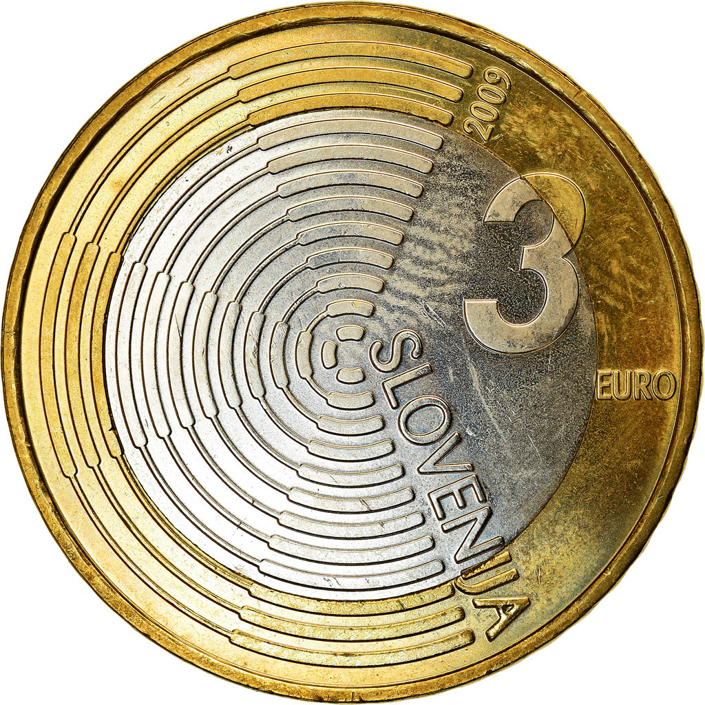 Slowenien, 3 Euro, 2009, UNZ, Bi-Metallic, KM:85