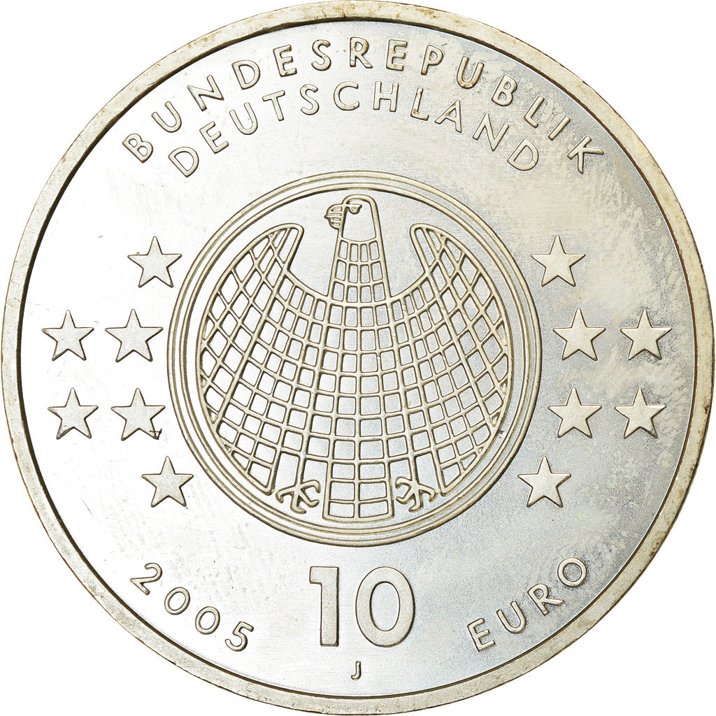 GERMANY - FEDERAL REPUBLIC, 10 Euro, 2005, MS(63), Silver, KM:238