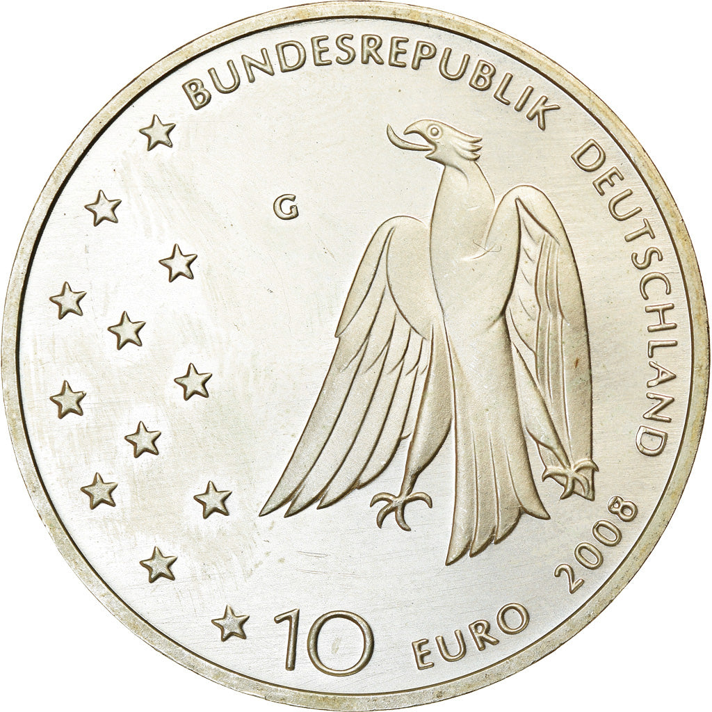 République fédérale allemande, 10 Euro, 2008, SPL, Argent, KM:271