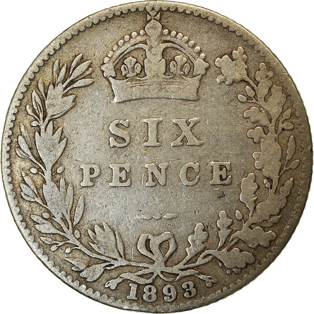 Münze, Großbritannien, Victoria, 6 Pence, 1893, S+, Silber, KM:779