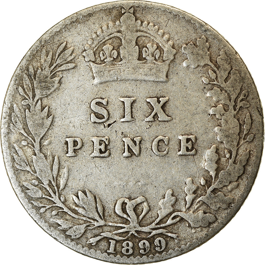 Moneta, Gran Bretagna, Victoria, 6 Pence, 1899, MB+, Argento, KM:779