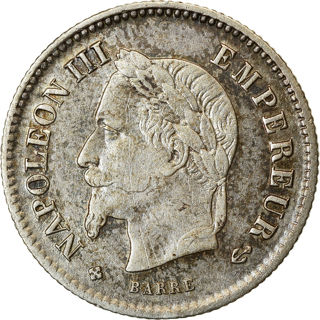 Moeda, França, Napoleon III, Napoléon III, 20 Centimes, 1867, Strasbourg