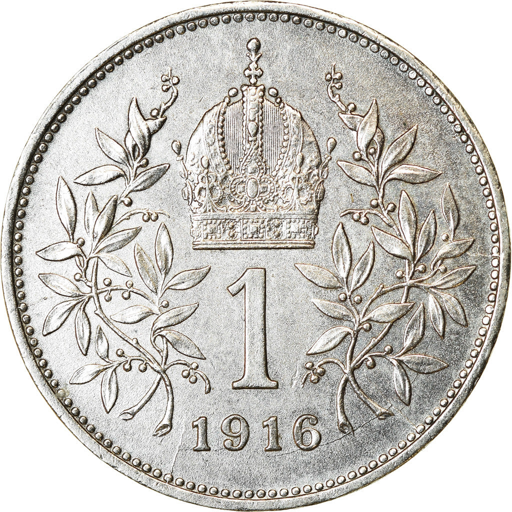 Münze, Ungarn, Franz Joseph I, Korona, 1916, VZ, Silber, KM:492