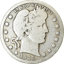 Coin, United States, Barber Quarter, Quarter, 1915, U.S. Mint, Denver