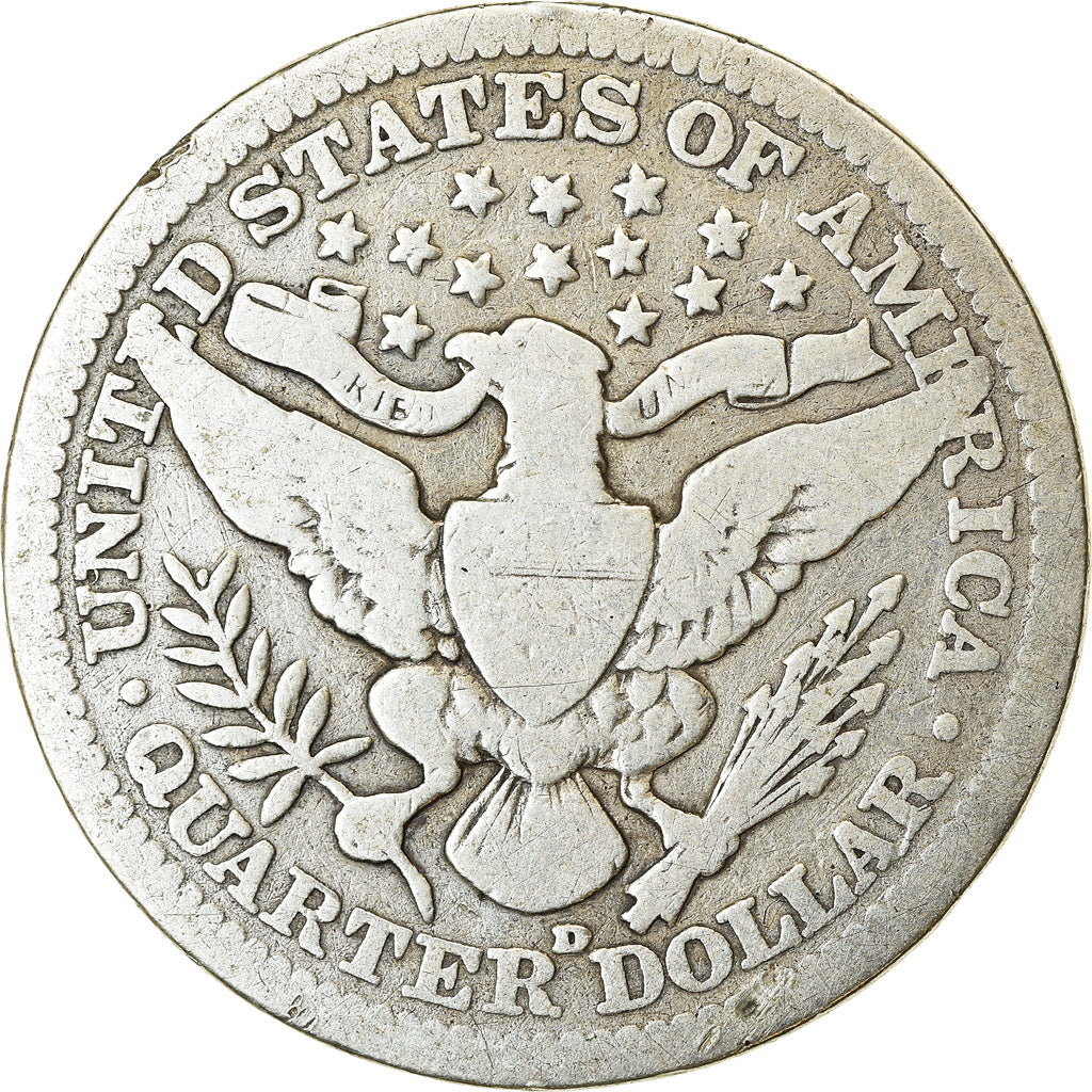 Coin, United States, Barber Quarter, Quarter, 1915, U.S. Mint, Denver