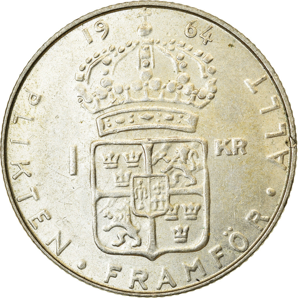Moneta, Svezia, Gustaf VI, Krona, 1964, BB+, Argento, KM:826