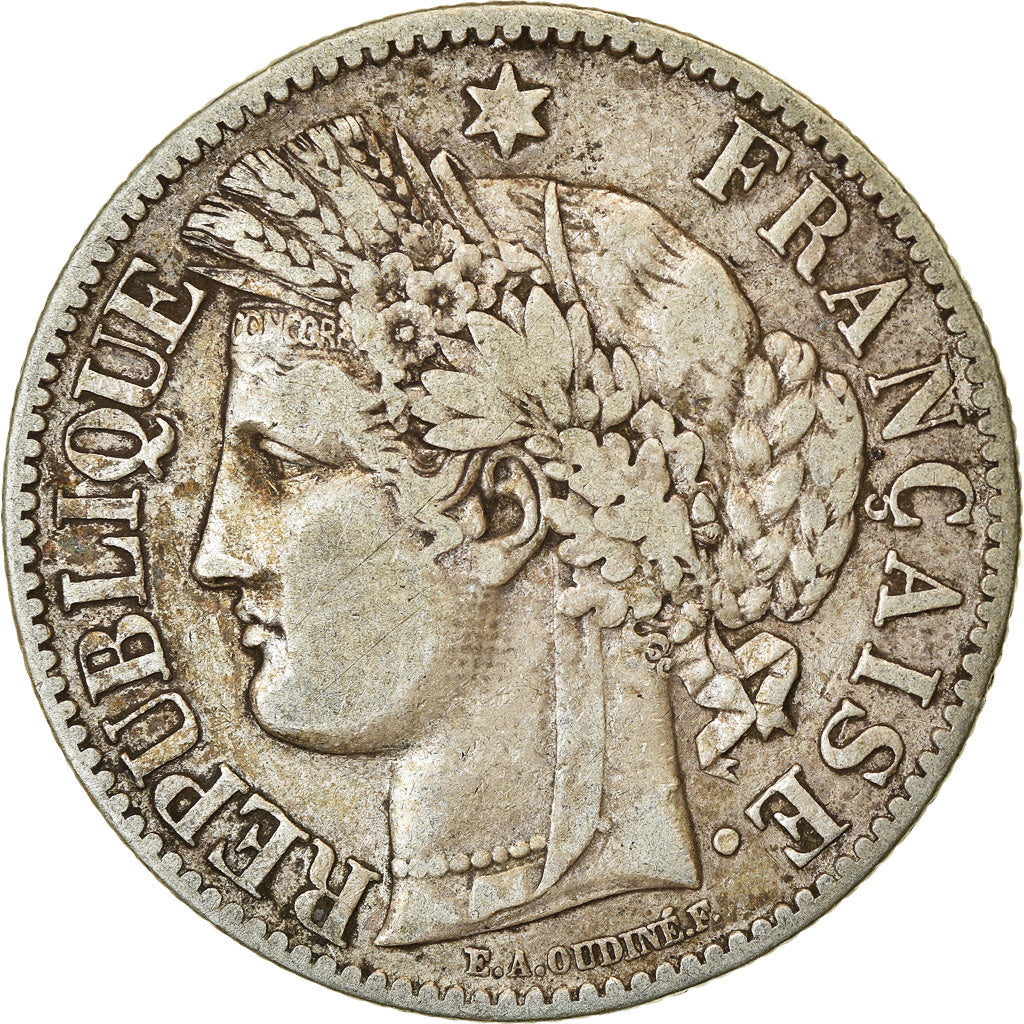 Moeda, França, Cérès, 2 Francs, 1881, Paris, VF(30-35), Prata, KM:817.1, Le