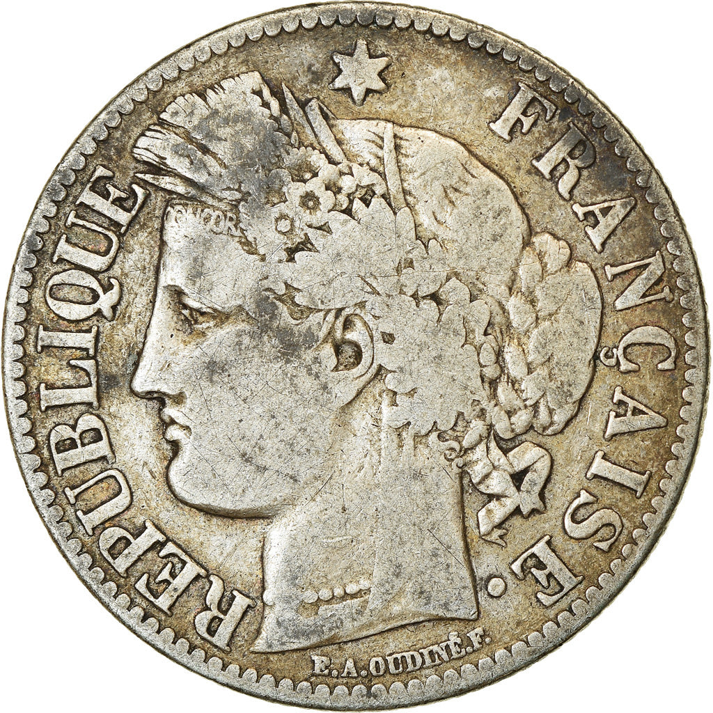 Coin, France, Cérès, 2 Francs, 1887, Paris, VF(20-25), Silver, KM:817.1
