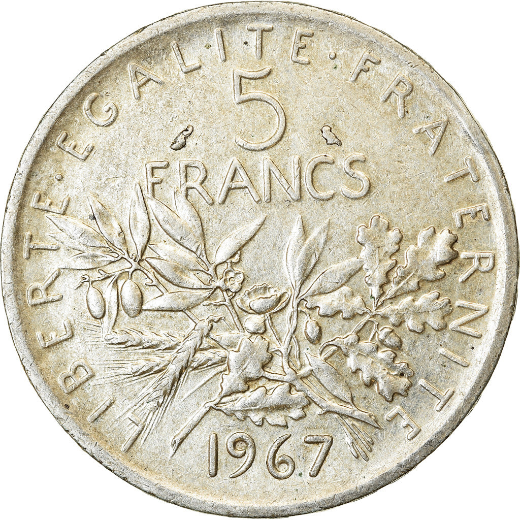 Moneta, Francia, Semeuse, 5 Francs, 1967, Paris, BB, Argento, KM:926