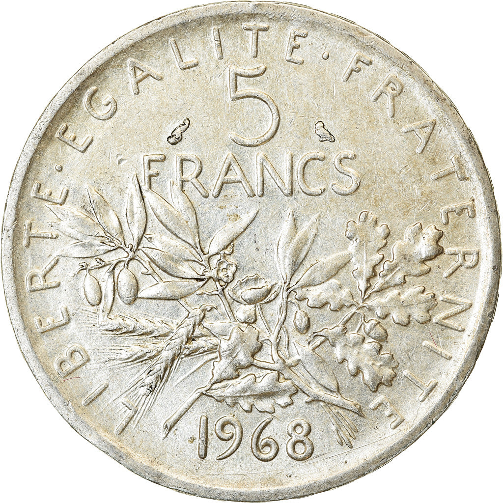 Moneta, Francia, Semeuse, 5 Francs, 1968, Paris, BB+, Argento, KM:926