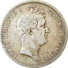 Moneta, Francia, Louis-Philippe, 5 Francs, 1830, Paris, MB, Argento, KM:736.1