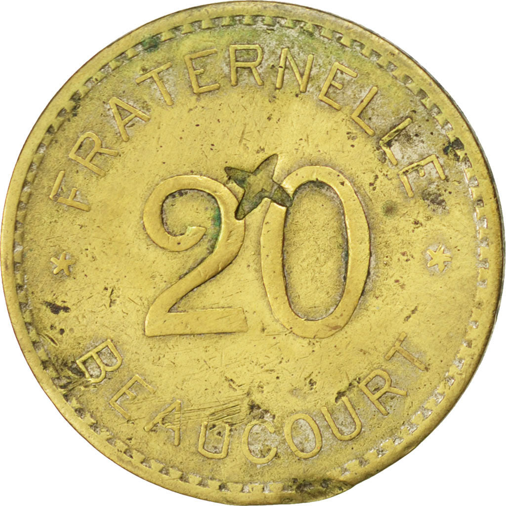 France, 20 Centimes, VF(20-25), Brass, Elie #15.2, 4.17