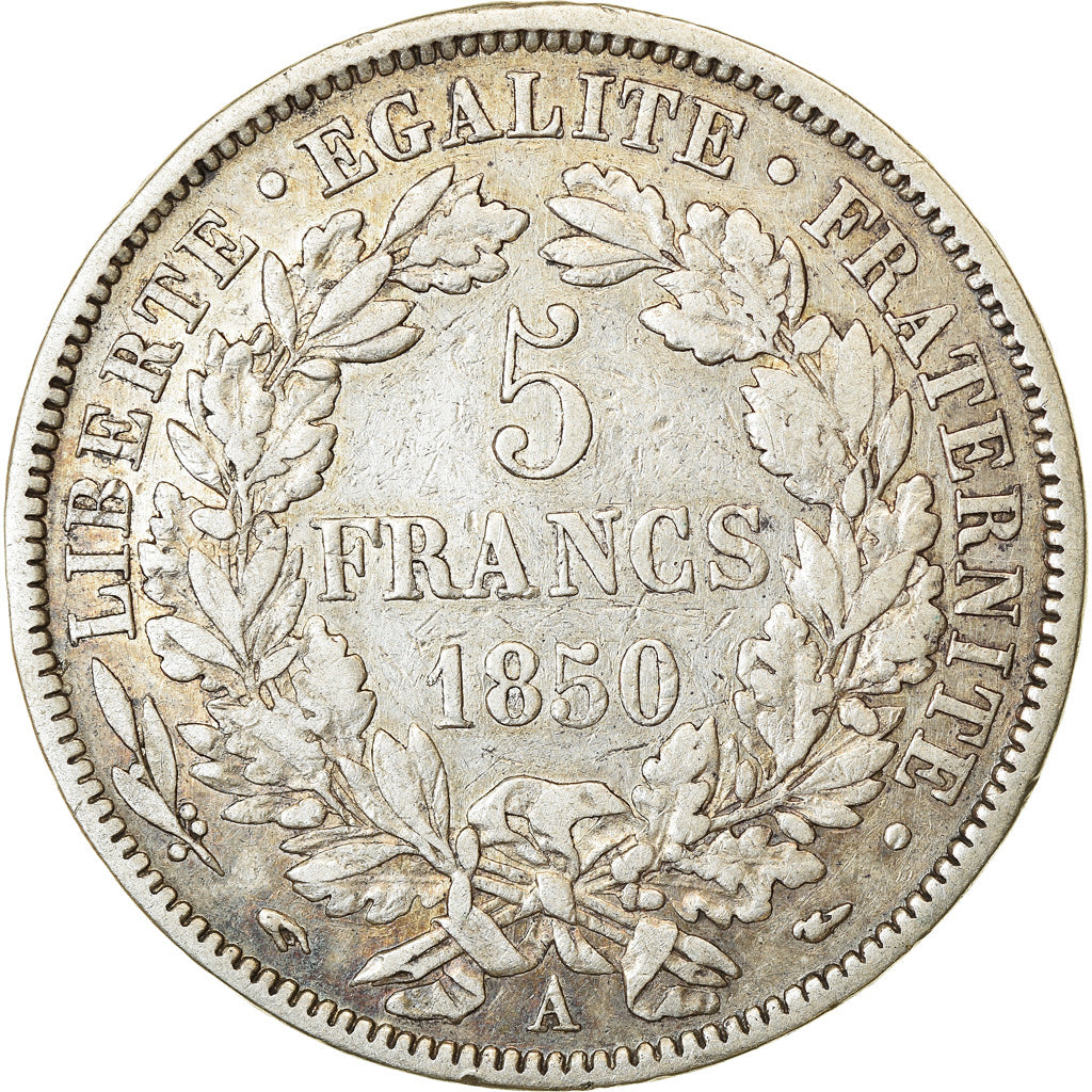 Munten, Frankrijk, Cérès, 5 Francs, 1850, Paris, ZF, Zilver, KM:761.1