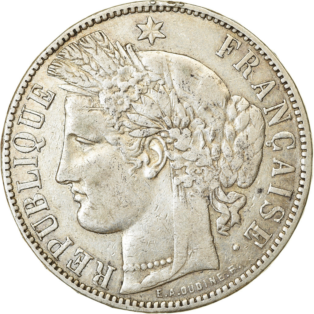 Monnaie, France, Cérès, 5 Francs, 1871, Bordeaux, TTB, Argent, Gadoury:742