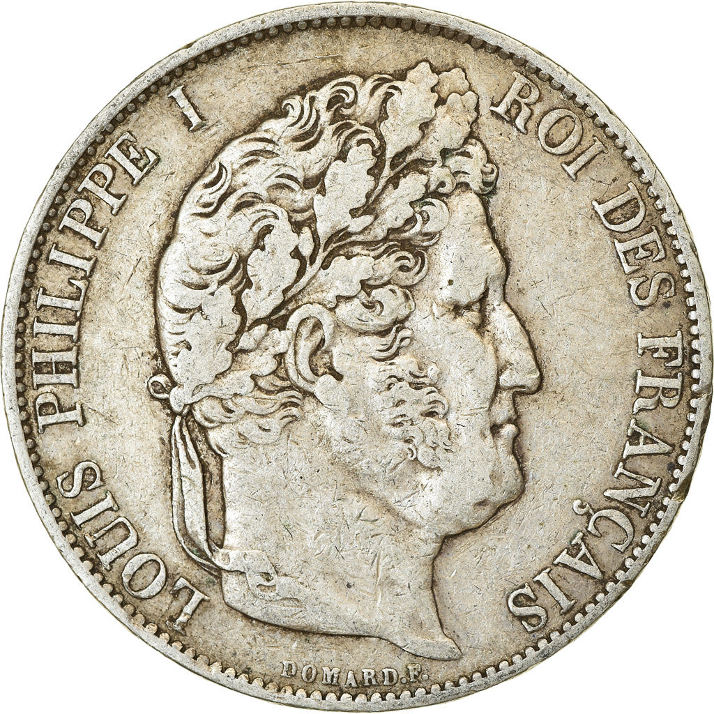 Moneta, Francia, Louis-Philippe, 5 Francs, 1848, Strasbourg, MB+, Argento