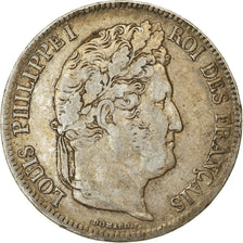 Moeda, França, Louis-Philippe, 5 Francs, 1834, Limoges, VF(30-35), Prata