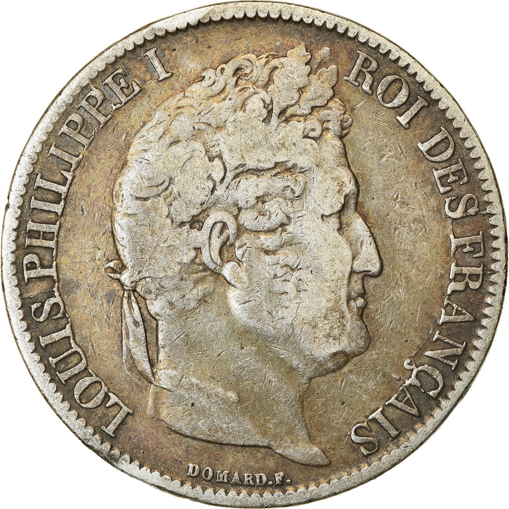 Moneda, Francia, Louis-Philippe, 5 Francs, 1831, Toulouse, Tranche en creux