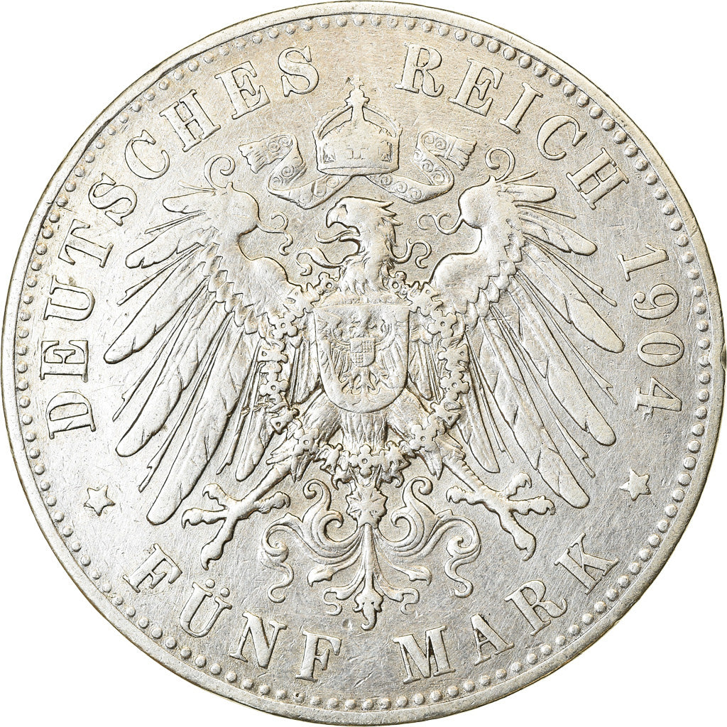 Moneta, Stati tedeschi, PRUSSIA, Wilhelm II, 5 Mark, 1904, Berlin, BB, Argento