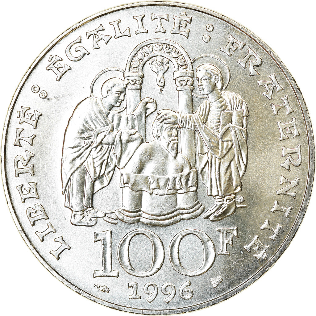 Moneta, Francia, Clovis, 100 Francs, 1996, SPL, Argento, KM:1180, Gadoury:953