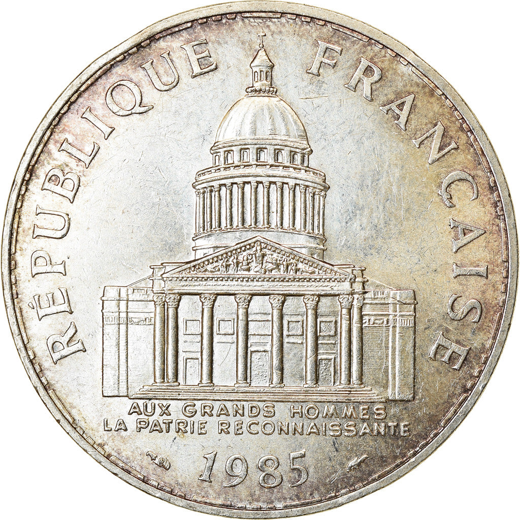 Moneta, Francja, Panthéon, 100 Francs, 1985, Paris, AU(50-53), Srebro