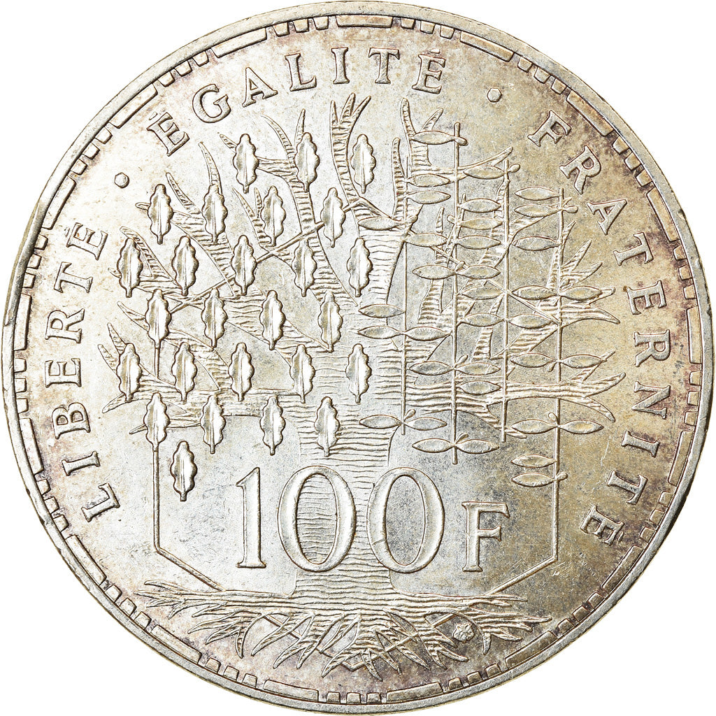 Moneta, Francja, Panthéon, 100 Francs, 1985, Paris, AU(50-53), Srebro