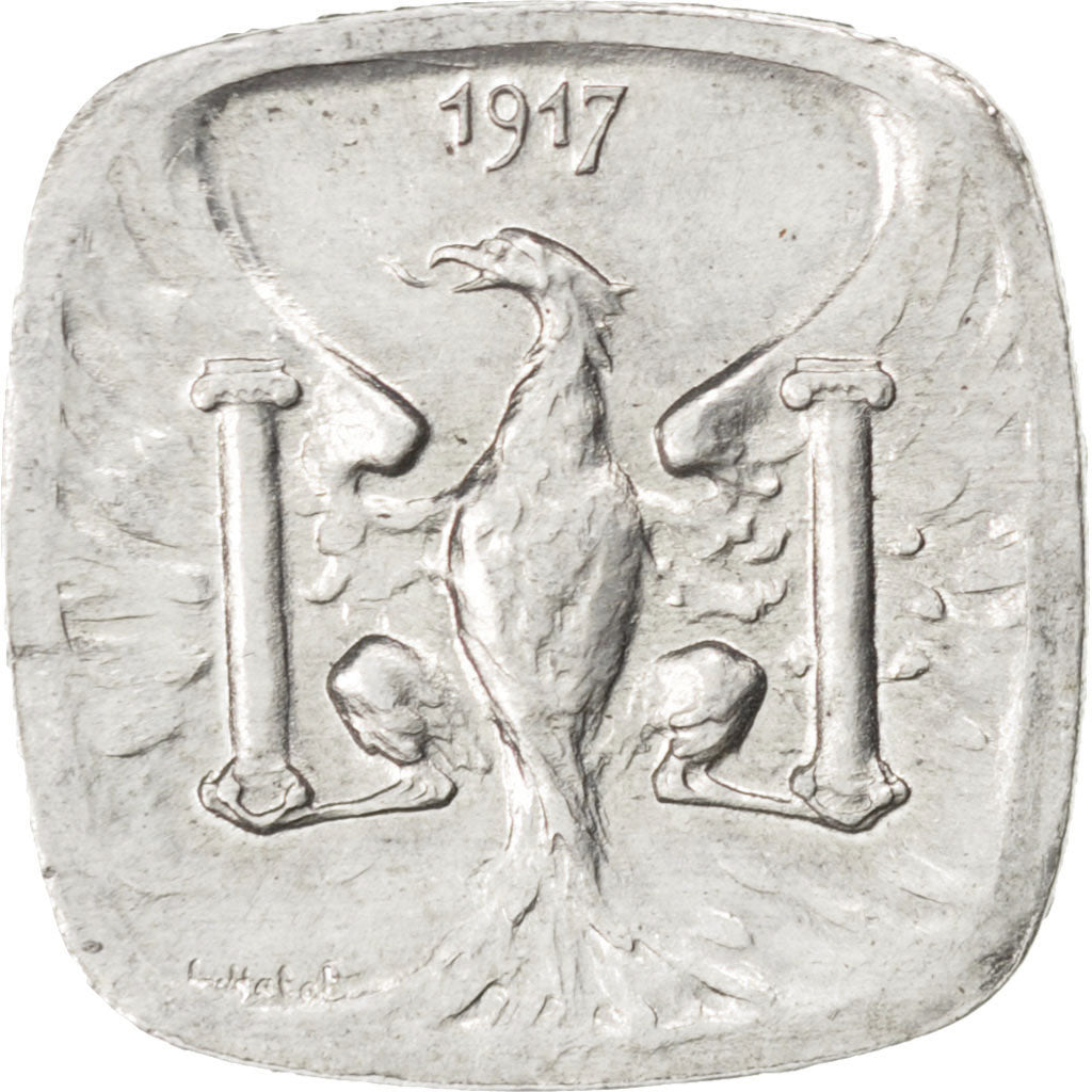 France, 5 Centimes, 1917, AU(50-53), Aluminium, Elie #10.1, 0.91
