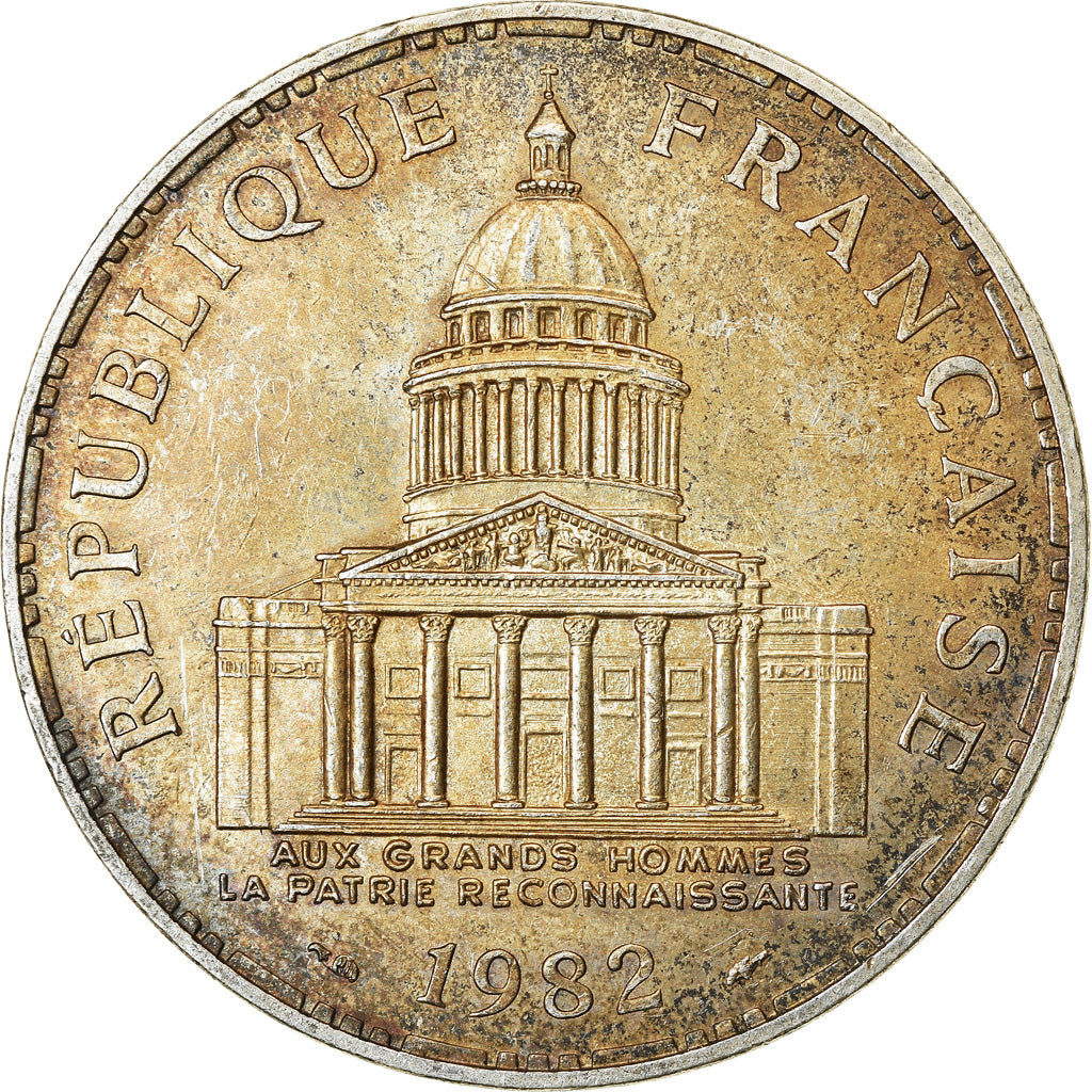 Moneta, Francia, Panthéon, 100 Francs, 1982, Paris, BB+, Argento, KM:951.1