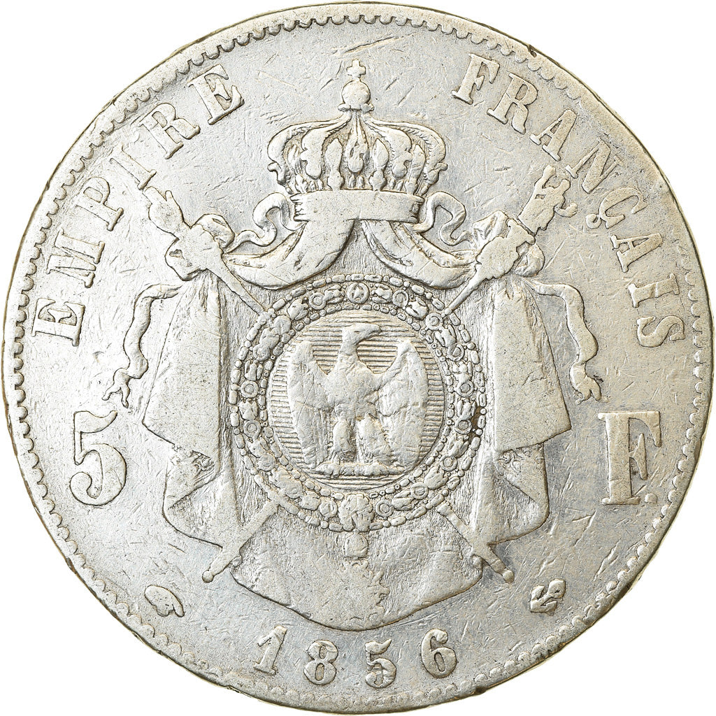 Moneta, Francia, Napoleon III, Napoléon III, 5 Francs, 1856, Paris, MB