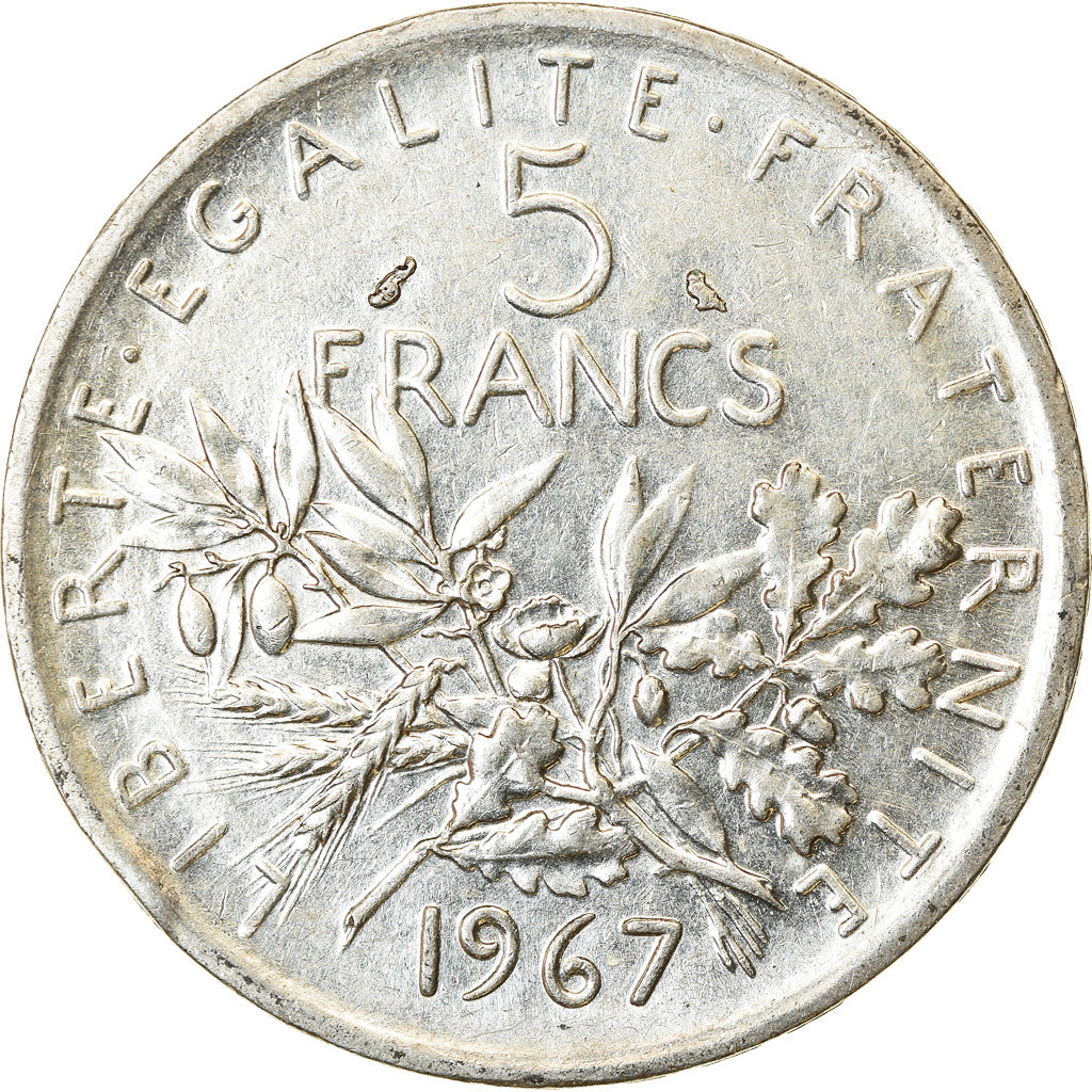 Coin, France, Semeuse, 5 Francs, 1967, Paris, AU(50-53), Silver, KM:926