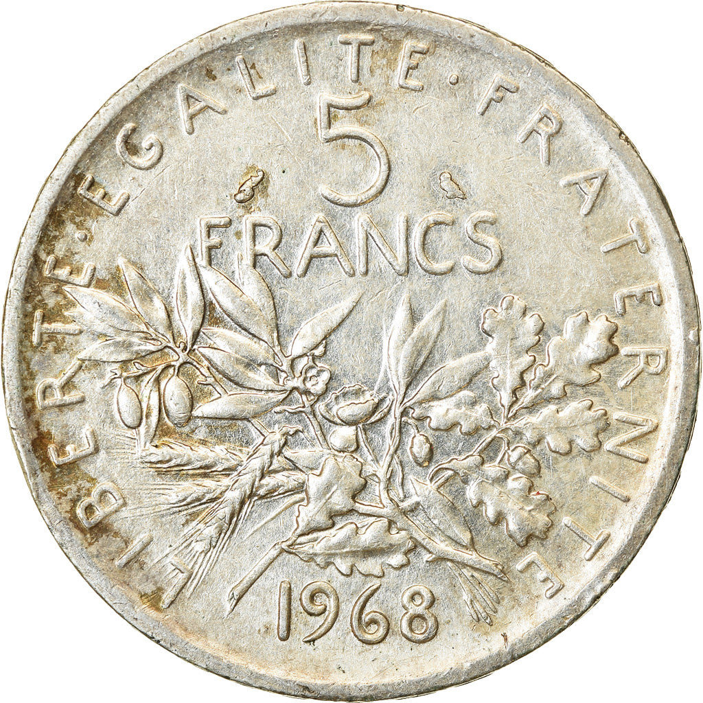 Moneta, Francia, Semeuse, 5 Francs, 1968, Paris, BB+, Argento, KM:926