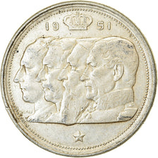 Coin, Belgium, 100 Francs, 100 Frank, 1951, EF(40-45), Silver, KM:139.1
