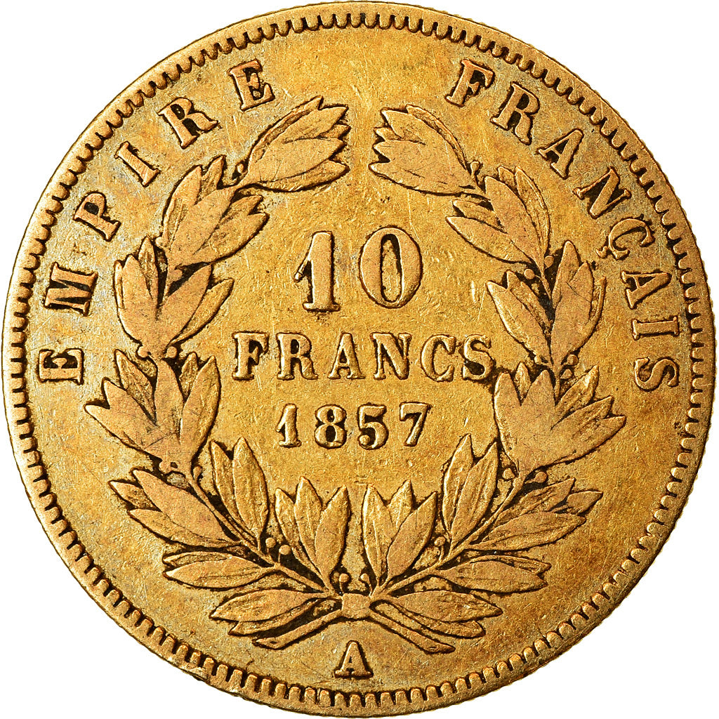 Coin, France, Napoleon III, Napoléon III, 10 Francs, 1857, Paris, VF(30-35)